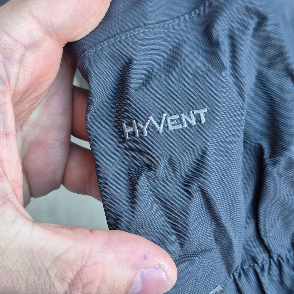 THE NORTH FACE Grey Black Nylon‎ Hyvent Mens Large Full Zip Jacket TNF